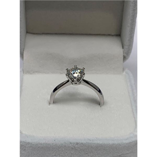 1.00 CT GRA CERTIFIED MOISSANITE VVS D SOLITAIRE SET IN 6 CLAW HEAD IN STERLING SILVER RING RETAIL R