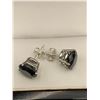Image 4 : Natural Black Diamond Earrings features 8.02 Carat TW Round Cut Diamonds set in .925 Silver with ret