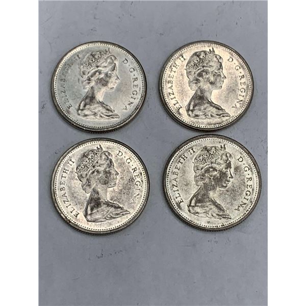 Vintage Canada 1967 Centennial Set of 4 Lynx Quarters