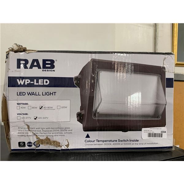 RAB WP-LED Wall Light 40-80W 120-347V