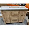 Image 2 : Home Decorators Collection Farley 42-inch Vanity with Double-Doors and 3 Drawers in Natural Wood Fin