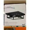 Image 1 : Ashley Harlow Indoor / Outdoor Flush Mount Light Matte Black Finish / Clear Beveled Glass Shade