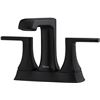 Image 1 : Pfister Penn Matte Black Bathroom Faucet, 2-Handle 4-inch Centerset Bathroom Vanity Faucet with Push