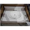 Image 1 : Runfine 31x22" White Vanity Cultured Marble Sink Top