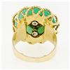 Image 6 : Vintage 18K Gold Braided Twisted Wire Frame Circle Platter Cocktail Jade Ring