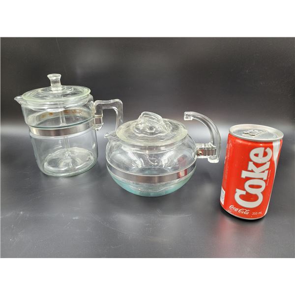 Vintage Pyrex Flameware Tea Pots