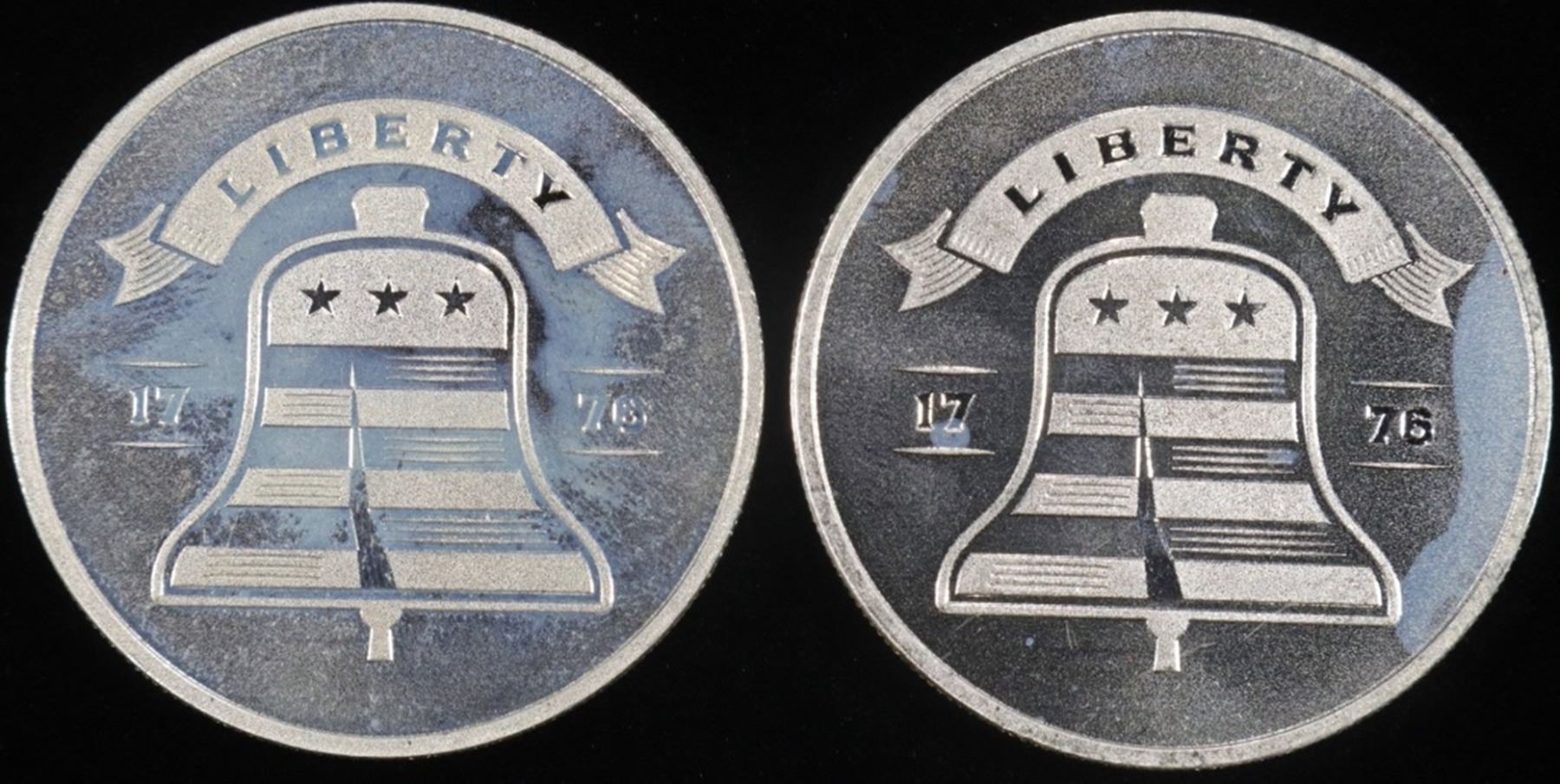 Liberty Tree Silver Rounds (2) 1 OZ .999 SILVER LIBERTY BELL ROUNDS