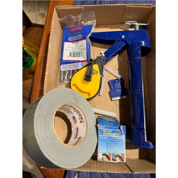 Heat shrink tubing, chalk line, duct, tape, etc.