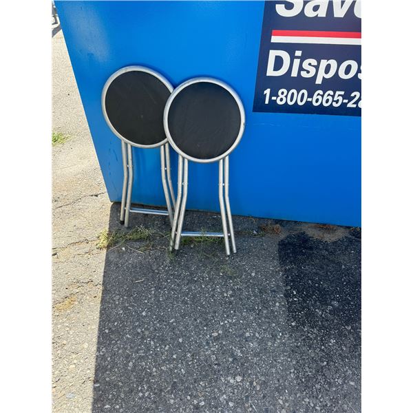 Two folding stools