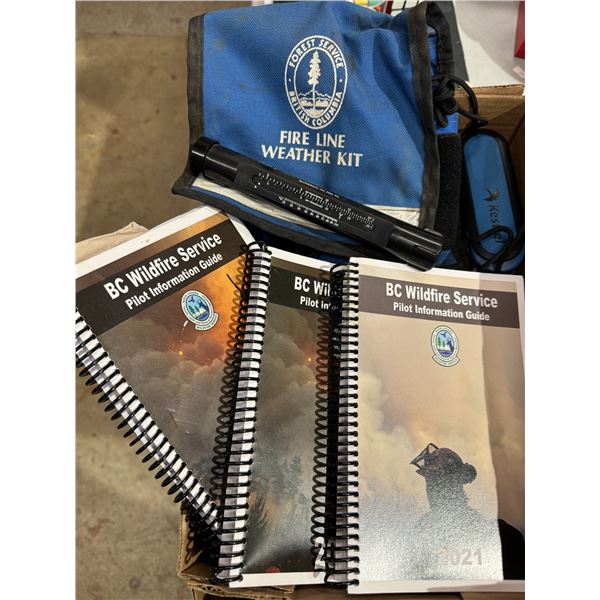 BC wildfire services pilot information guides and Fire line weather kit
