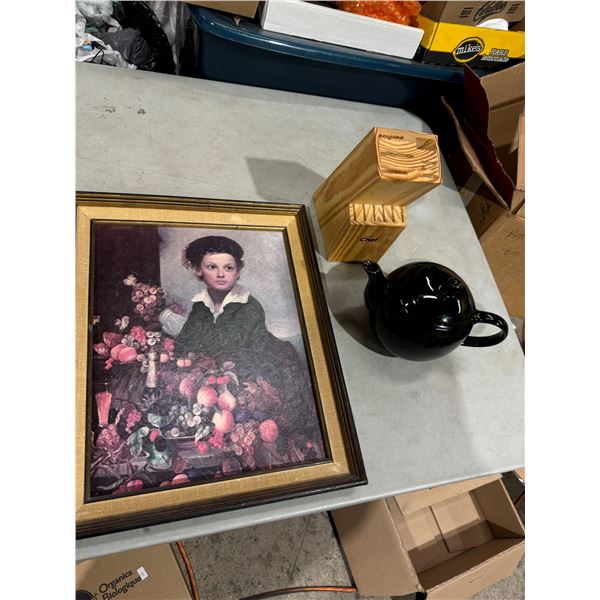 Picture, knife block, and teapot