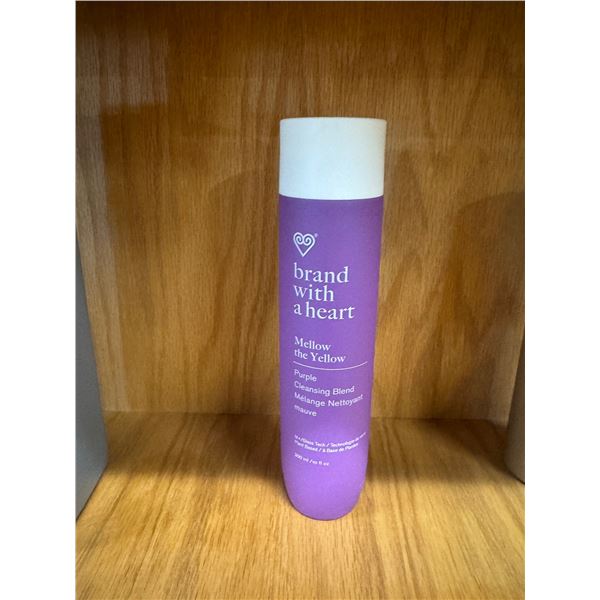 Brand with a heart, mellow the yellow purple cleansing blend