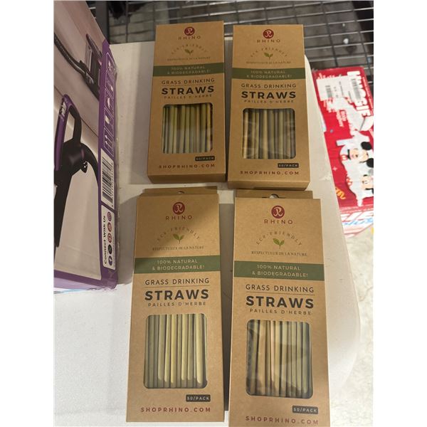 Rhino eco-friendly grass, breaking straws