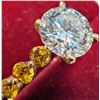 Image 3 : 10K YELLOW GOLD 1.9G LAB DIAMOND (1.67CT & 0.72CT) (2.39CT TOTAL) RING (~SIZE 6.5)