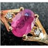 Image 2 : 10K YELLOW GOLD 1.6G RUBY 0.76G DIAMOND 0.02CT  RING (~SIZE 7.5)