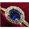Image 2 : 10K YELLOW GOLD 2.02G  SAPPHIRE 0.4CT & MOISSANITE 0.12CT  RING (~SIZE 7)