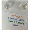 Image 2 : 14K WHITE GOLD 0.5G NATURAL EMERALD 0.9CT  EARRINGS