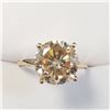 Image 1 : 10K YELLOW GOLD MOISSANITE(3CT) YELLOW ORANGE COLOUR RING (~SIZE 6) (~WEIGHT 2.31G)