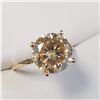 Image 2 : 10K YELLOW GOLD MOISSANITE(3CT) YELLOW ORANGE COLOUR RING (~SIZE 6) (~WEIGHT 2.31G)