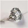 Image 2 : 10K WHITE GOLD AQUAMARINE(3.2CT)  RING (~SIZE 5.5) (~WEIGHT 3.55G)