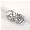 Image 2 : 14K WHITE GOLD MOISSANITE(2.4CT)  EARRINGS (~WEIGHT 1.34G)