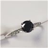 Image 2 : 10K WHITE GOLD BLACK DIAMOND(1CT) DIAMOND(0.08CT)  RING (~SIZE 6.5) (~WEIGHT 1.33G)