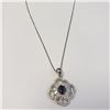 Image 2 : SILVER SAPPHIRE AND CZ 18"   NECKLACE