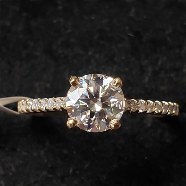 10K YELLOW GOLD MOISSANITE(0.7CT) DIAMOND  RING (~SIZE 6).