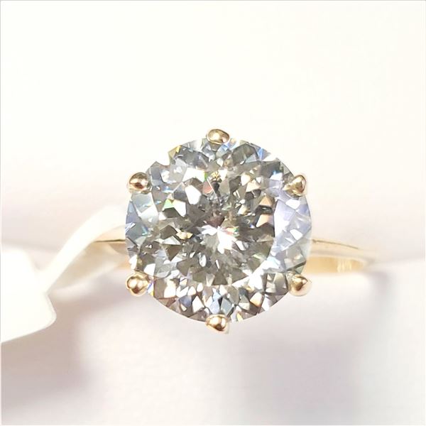 10K YELLOW GOLD MOISSANITE(2.42CT)  RING (~SIZE 6.25)