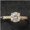 Image 1 : 10K YELLOW GOLD MOISSANITE(1.2CT) MOISSANITE(0.2CT) RING (~SIZE 5) (~WEIGHT 2.87G)