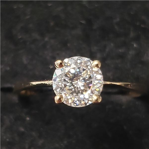 10K YELLOW GOLD MOISSANITE(1.35CT)  RING (~SIZE 6.5 (~WEIGHT 1.58G)