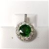 Image 1 : 14K WHITE GOLD CHROME DIOPSIDE(0.6CT) DIAMOND(0.16CT)  PENDANT (~WEIGHT 0.67GM)