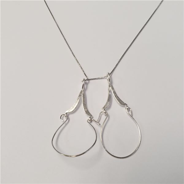 SILVER 2 PENDANT 18"  NECKLACE