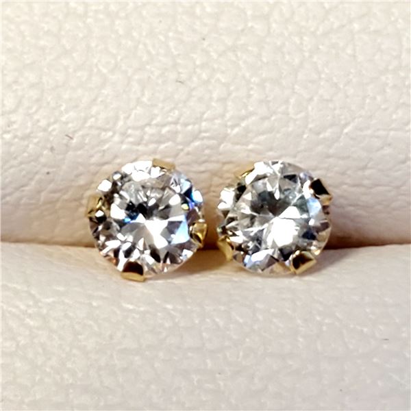 14K YELLOW GOLD CUBIC ZIRCONIA  EARRINGS