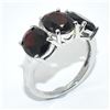Image 2 : SILVER GARNET(6.5CT) RHODIUM PLATED RING (~SIZE 6.5) (~WEIGHT 3.45G)