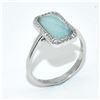 Image 2 : SILVER CHALCEDONY CZ(3.5CT) RHODIUM PLATED RING (~SIZE 7) (~WEIGHT 3.35G)