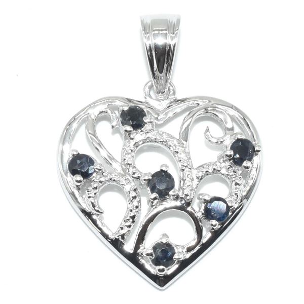 SILVER BLUE SAPPHIRE(1.15CT) RHODIUM PLATED PENDANT (~WEIGHT 2.85G)