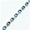 Image 2 : SILVER CERTIFIED SWISS BLUE QUARTZ(17.1CT) HAND MADE BRACELET (~LENGTH 7.5INCHES) (~WEIGHT 26.4G)