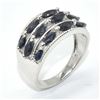 Image 2 : SILVER BLUE SAPPHIRE(1.9CT) RHODIUM PLATED RING (~SIZE 7.5) (~WEIGHT 5.3G)