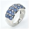 Image 2 : SILVER BLUE SAPPHIRE(2.7CT) RHODIUM PLATED RING (~SIZE 7) (~WEIGHT 5.4G)