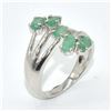 Image 2 : SILVER EMERALD(1.9CT) RHODIUM PLATED RING (~SIZE 7) (~WEIGHT 4.1G)