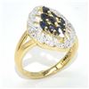 Image 2 : GOLD PLATED SILVER BLUE SAPPHIRE(1.8CT) GOLD RHODIUM PLATED RING (~SIZE 7) (~WEIGHT 4.2G)