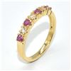 Image 2 : GOLD PLATED SILVER RUBY SAPPHIRE(0.95CT) GOLD RHODIUM PLATED RING (~SIZE 8) (~WEIGHT 2.55G)