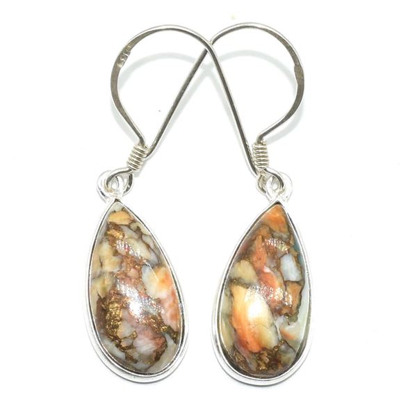 SILVER OSTER MUHAVE TURQUOISE(23.4CT) HAND MADE EARRINGS (~WEIGHT 8.7G)
