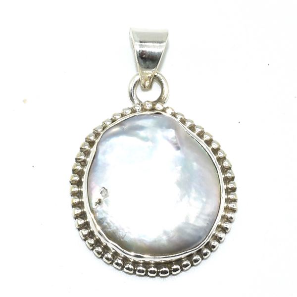 SILVER PEARL(12.6CT) HAND MADE PENDANT (~WEIGHT 7.9G)