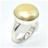 Image 2 : SILVER YELLOW PEARL(9.2CT) HAND MADE RING (~SIZE 7) (~WEIGHT 5.3G)