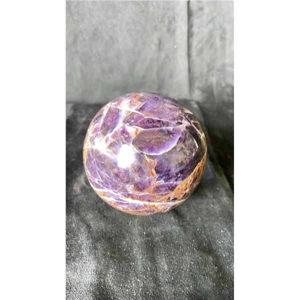 AMETHYST CHEVRON SPHERE 3.5" RETAIL $1100