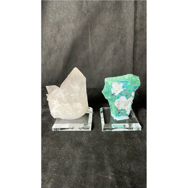 CHRYSOCOLLA & CLEAR QUARTZ POINT WITH INCLUSIONS