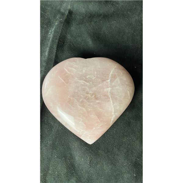 ROSE QUARTZ HEART CARVING 4.1" RETAIL $400