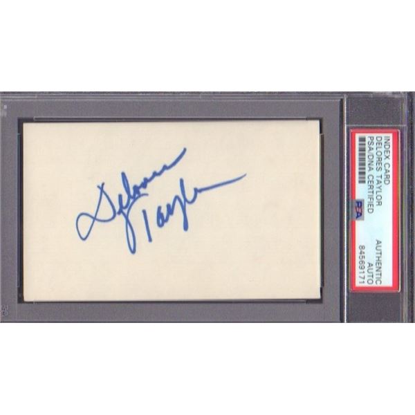 Delores Taylor signed index card PSA